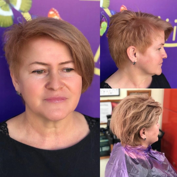 Короткие стрижки для полных женщин после 50