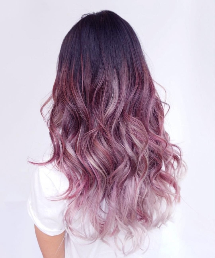 Розовое омбре