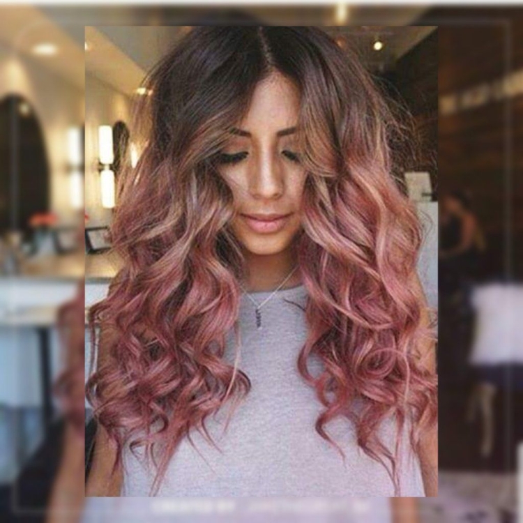 Роуз Голд балаяж кудри