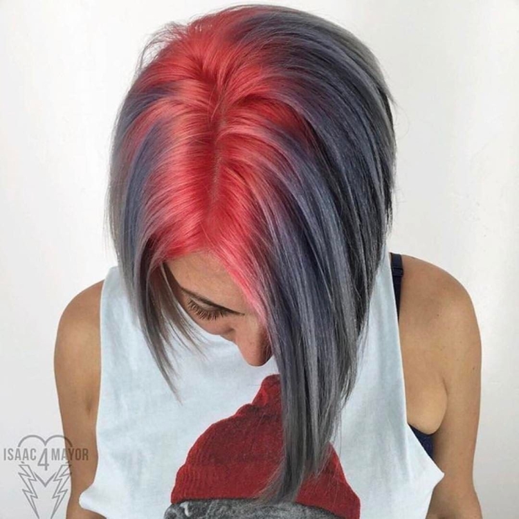 Цветное мелирование на каре