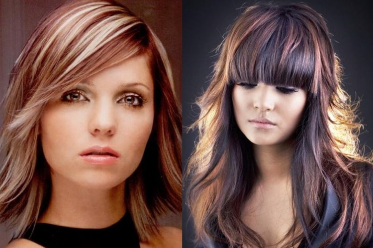 Колорирование на средние волосы с челкой