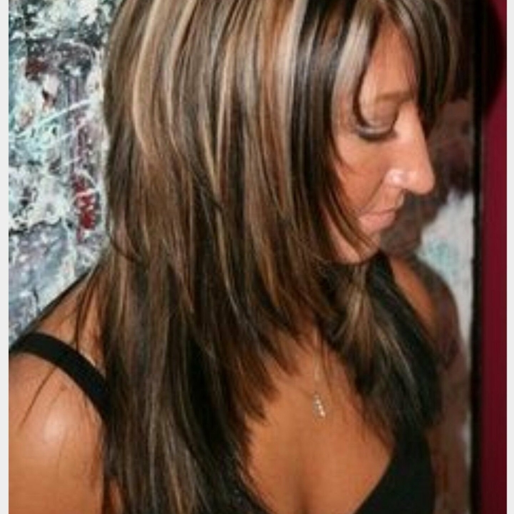 Колорирование на темные волосы Каскад