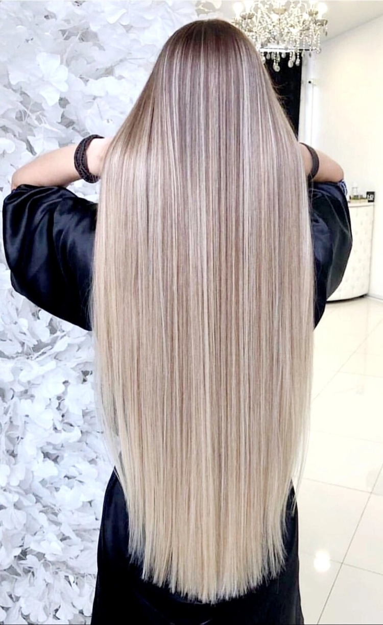 Окрашивание нампрямые длинные волосы