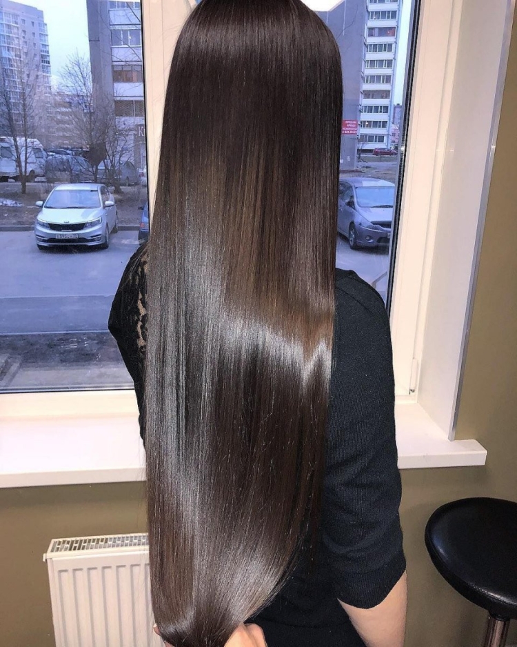 Окрашивание на темные волосы длинные прямые