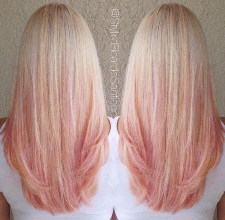 Обесцвечивание волос с розовым оттенком
