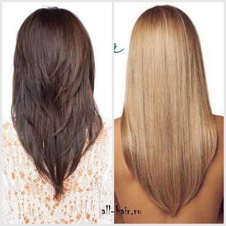 Лесенка на длинные волосы сзади