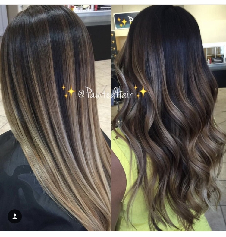 Эйр тач на темные прямые волосы