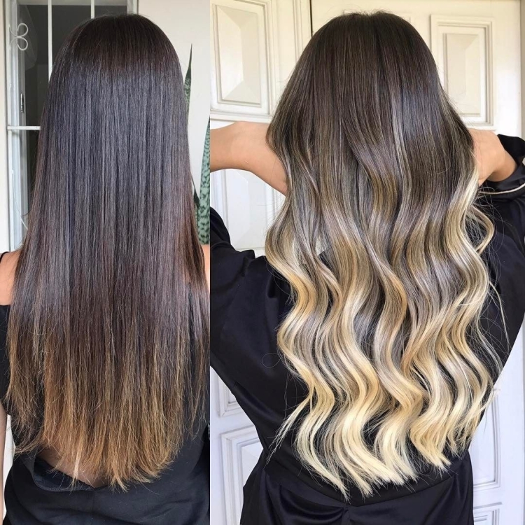 Балаяж на темные волосы процесс