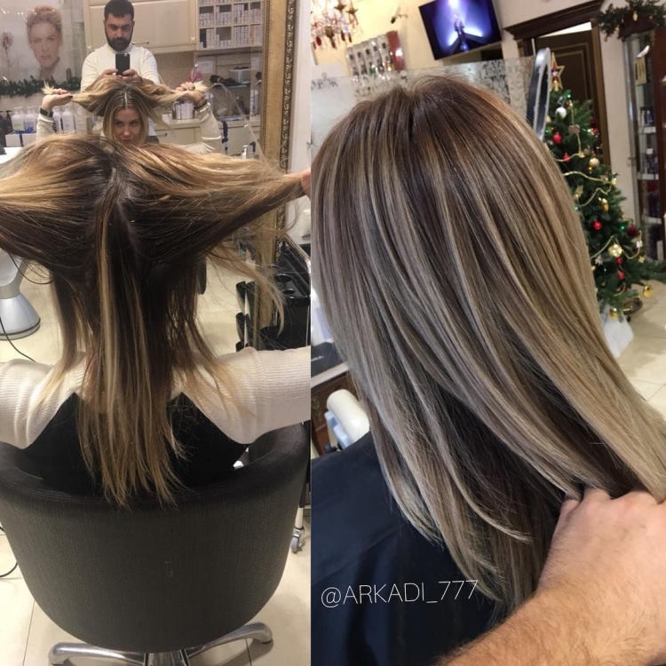 Окрашивание в стиле АИР тач на темные