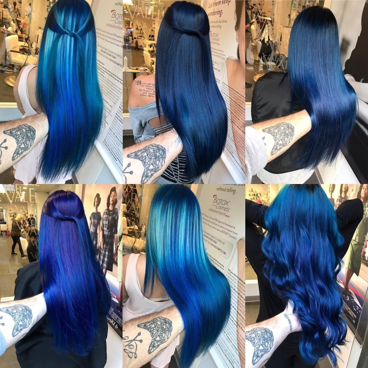 Синий цвет волос палитра