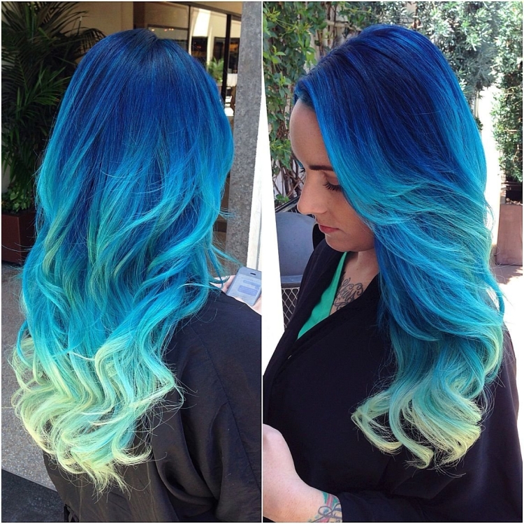 Голубые волосы градиент