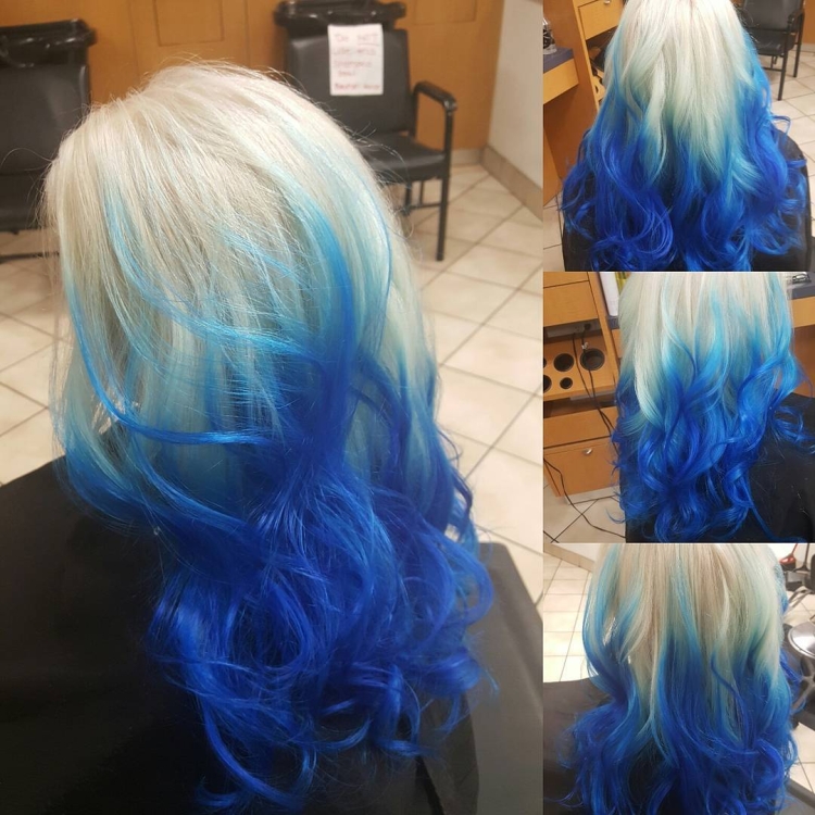 Вымывшийся синий цвет волос