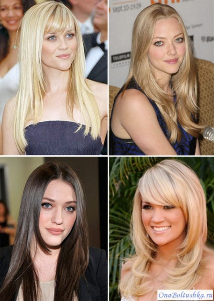 Лесенка на длинные прямые волосы с челкой