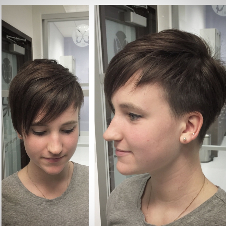 Прическа Томбой асимметрия