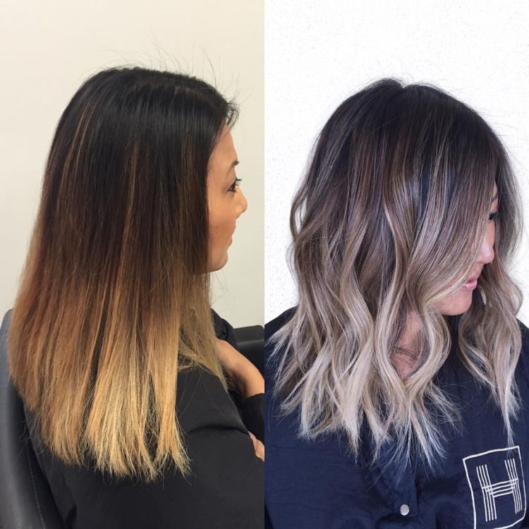 Шатуш балаяж до и после