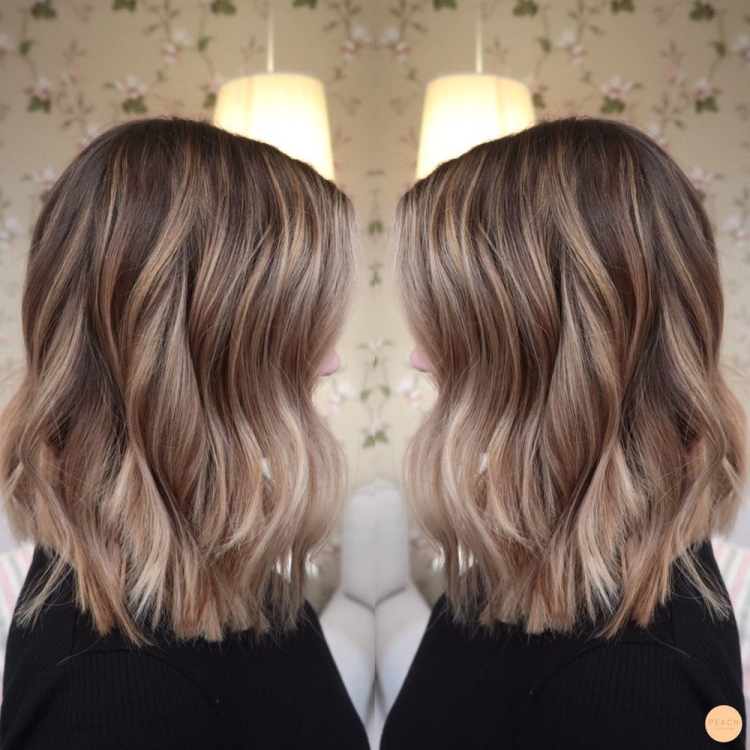 Балаяж на каре капучино