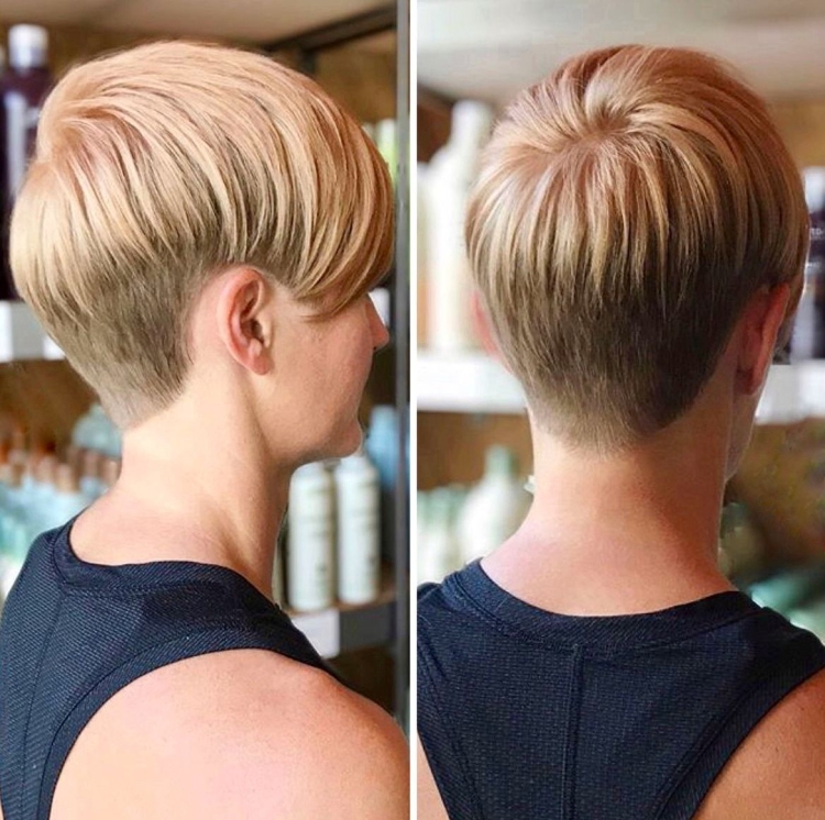Короткие стрижки женские вид сзади