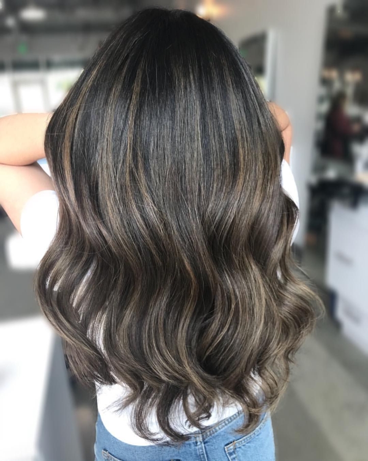 Пепельный каштан балаяж