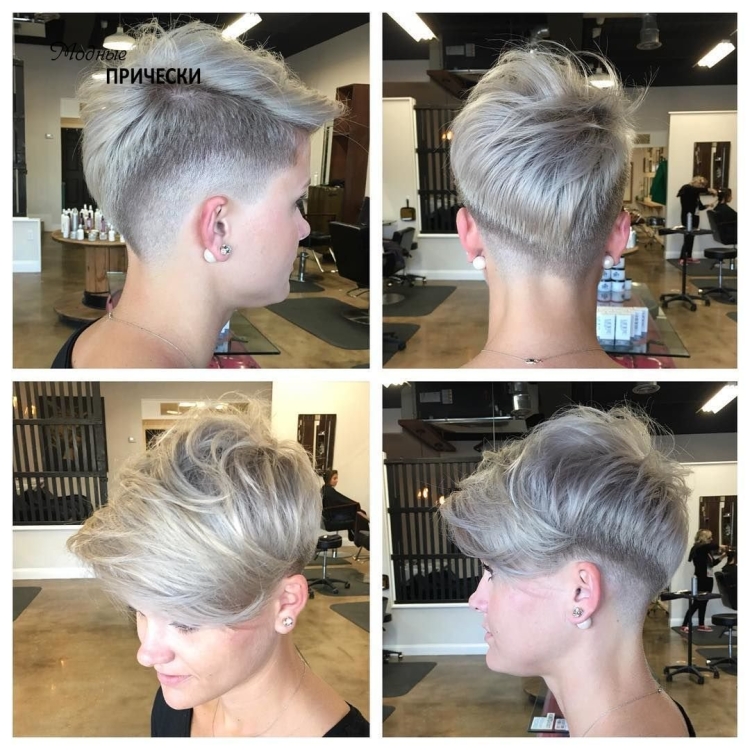 Стрижка Пикси с выбритым затылком