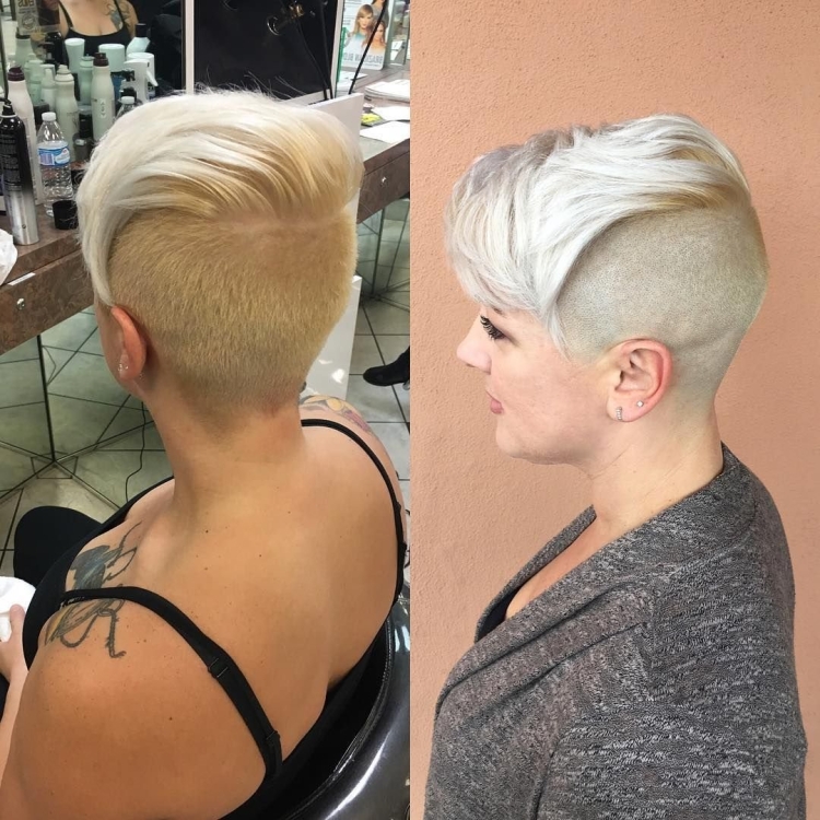 Очень короткая Пикси с выбритым затылком