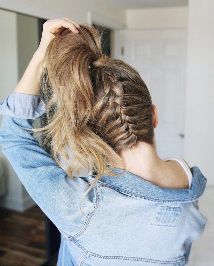 Прическа косичка с хвостиком