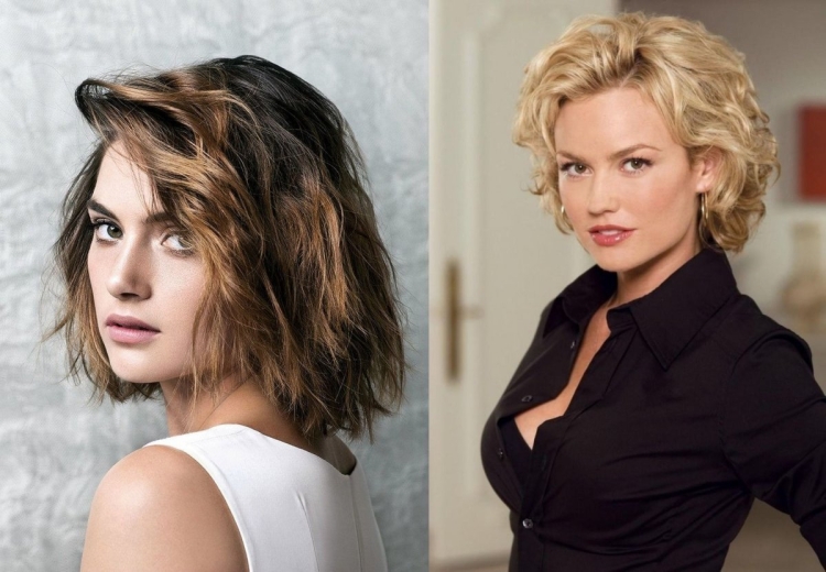 Стрижка Боб на средние волнистые волосы