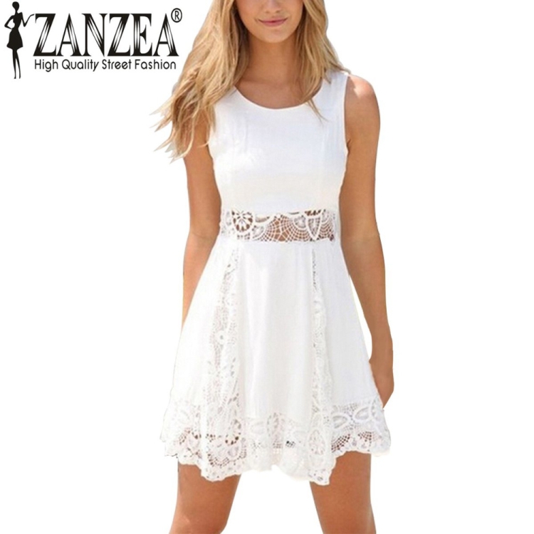 Белое короткое платье