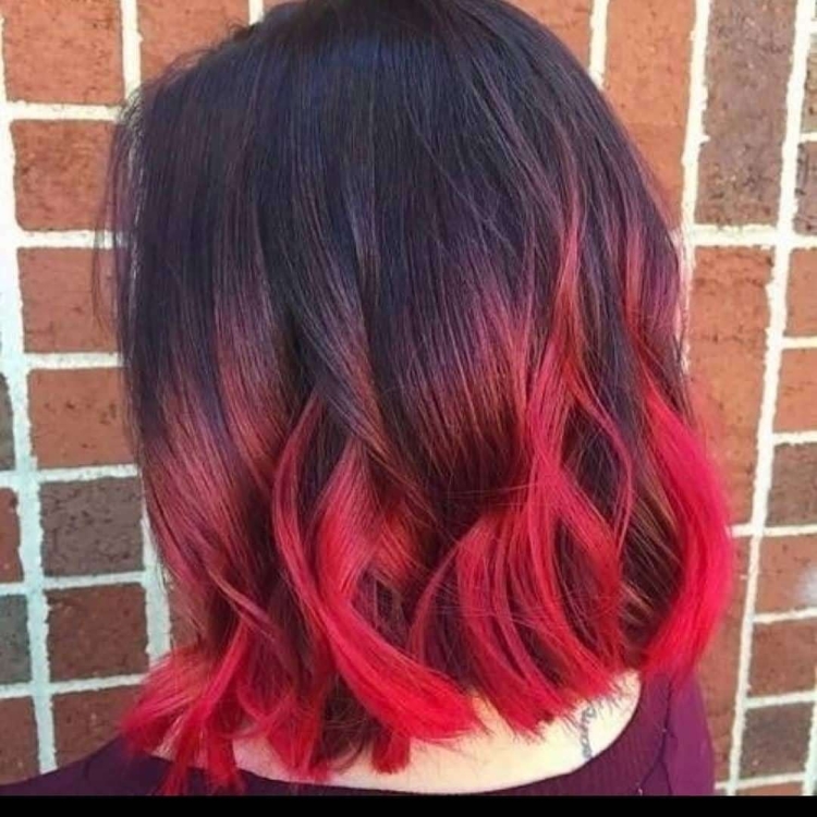 Красный балаяж на каре