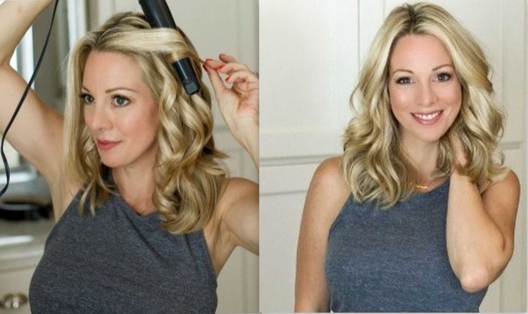 Локоны утюжком на средние волосы