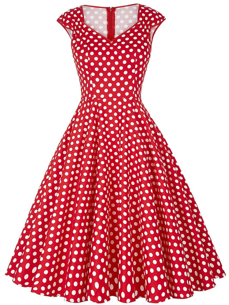 Ситцевое ретро платье в горох