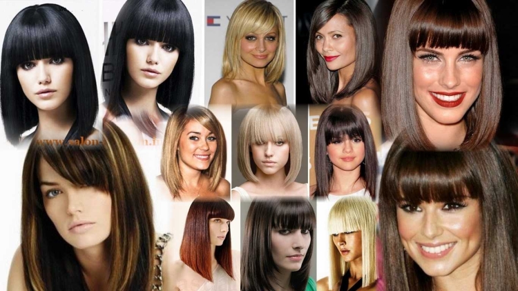 Разные стрижки челок женские