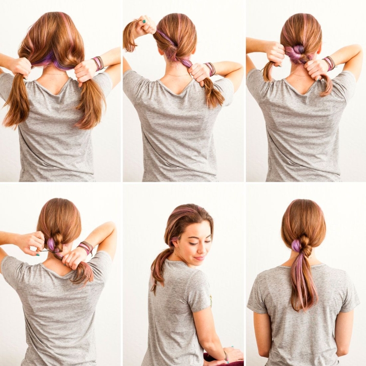 Прическа с одной резинкой на тонкие волосы