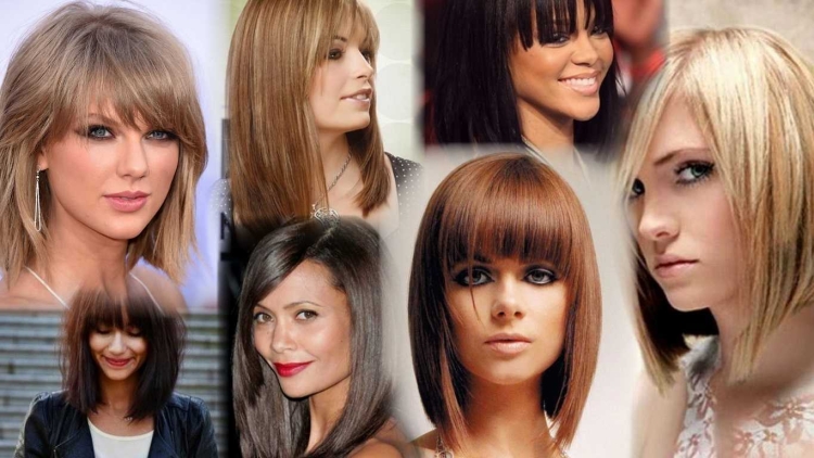 Разные стрижки с челкой