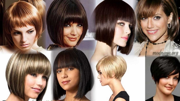 Прически типа каре с челкой