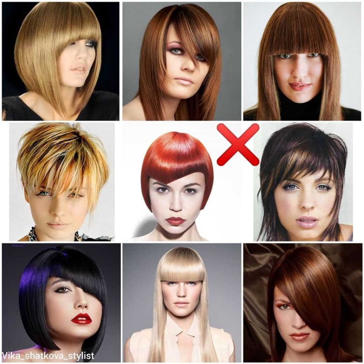 Разные стрижки с челкой