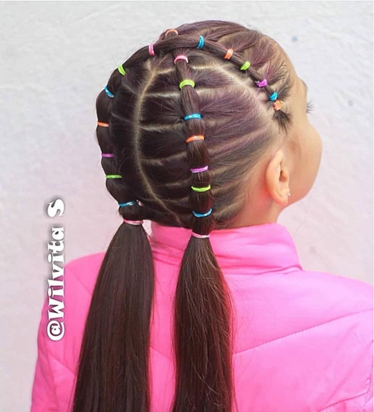 Причёски для девочек с маленькими резинками