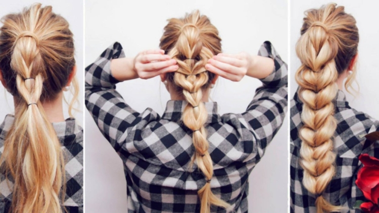 Объемная коса из хвоста