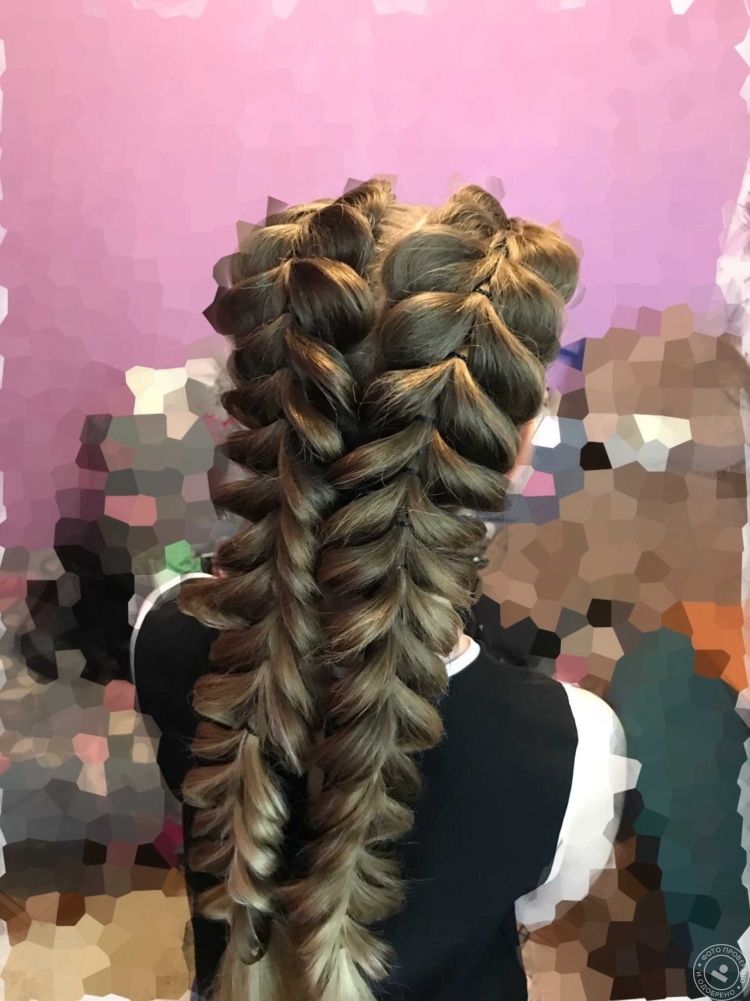 Объёмная коса с резинками