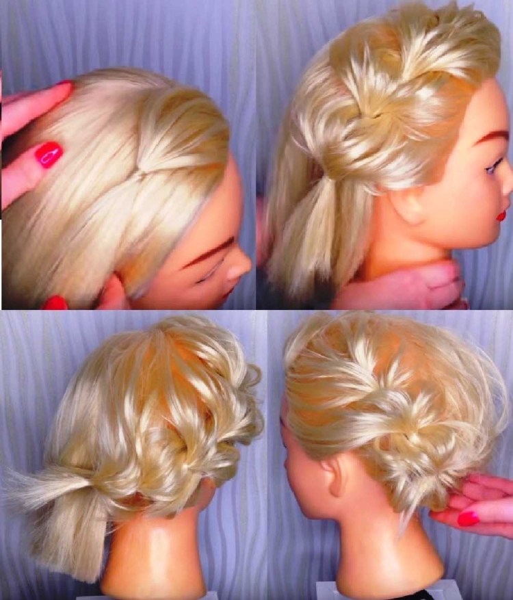 Причёски с резинками на средние волосы