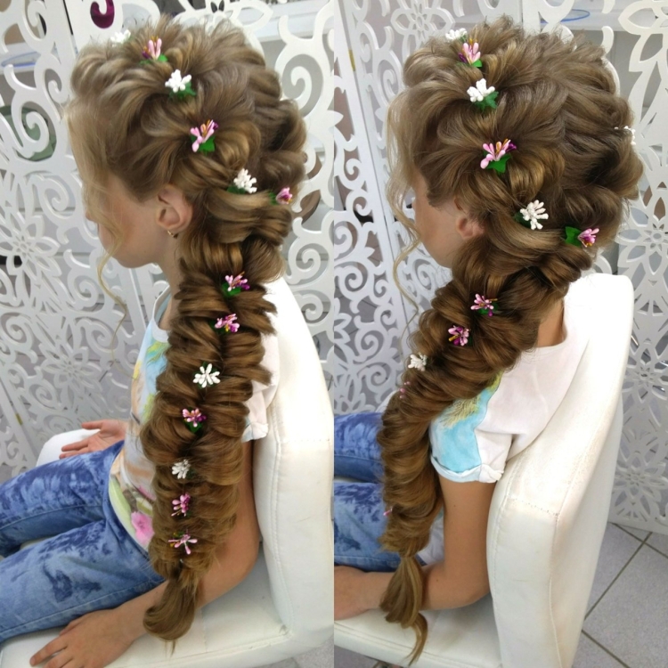 Прическа вечерняя с силиконовыми резиночками