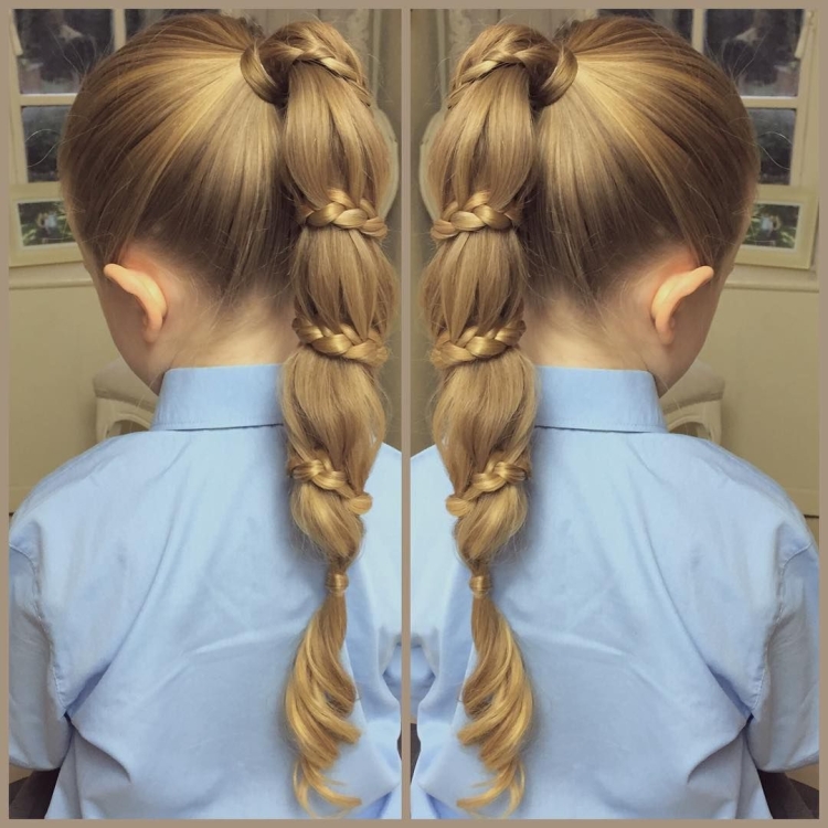 Прическа с резинками для девочки на длинные волосы