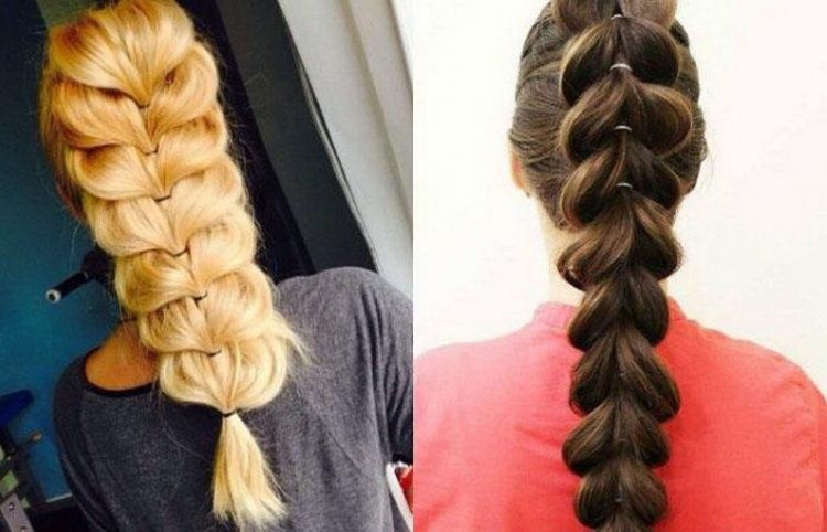 Объёмная коса с резинками