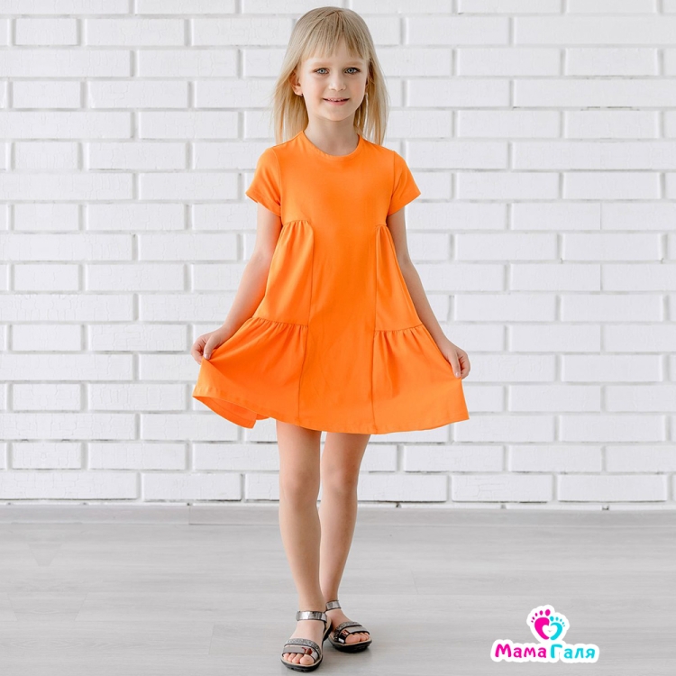 Оранжевое платье короткое летнее