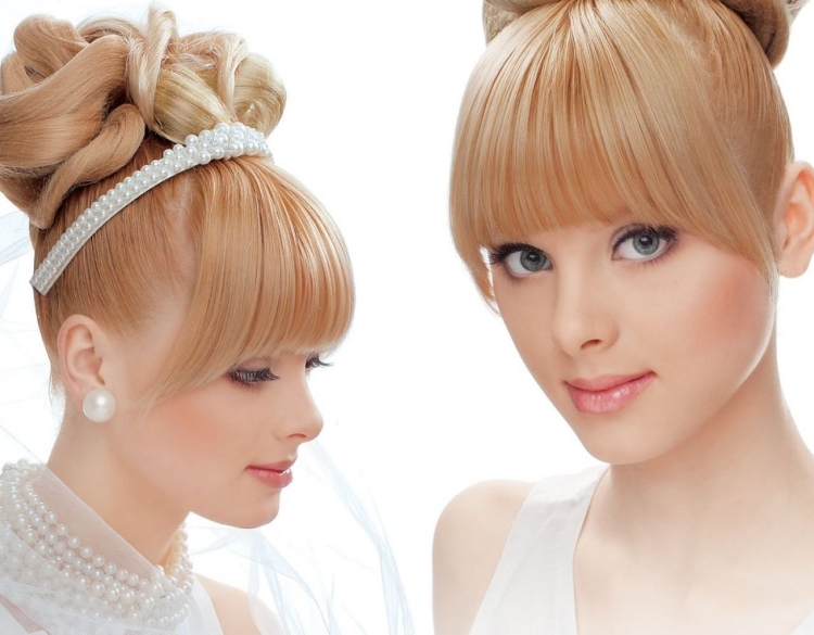 Прическа бабетта с челкой