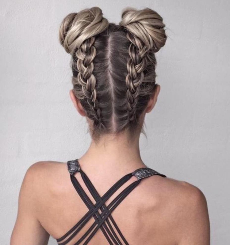 Косички на затылке