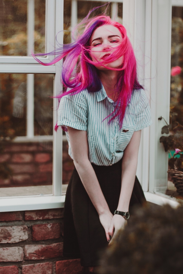 Эстетика девушки разноцветные волосы