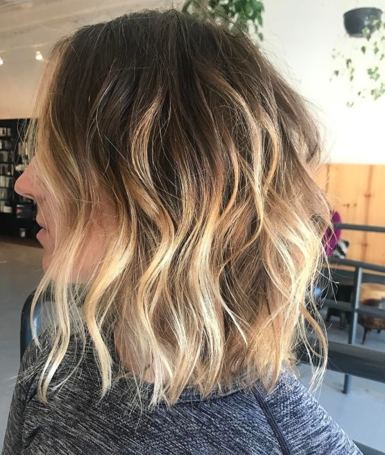 Омбре на средние волосы русые