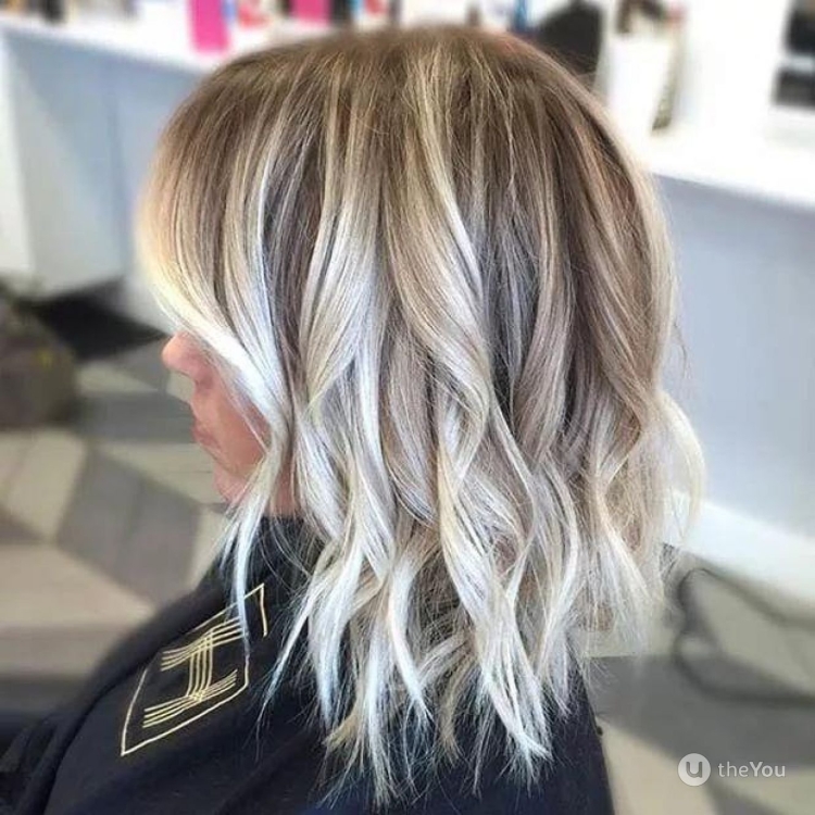 Шатуш балаяж на короткие волосы блонд