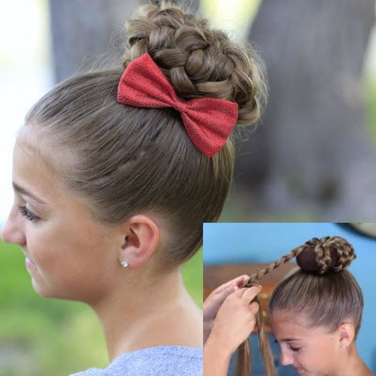 Прическа пучок для девочки