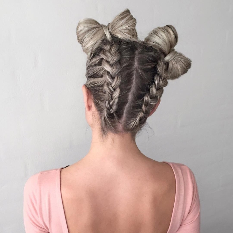 Прическа для девочки два пучка